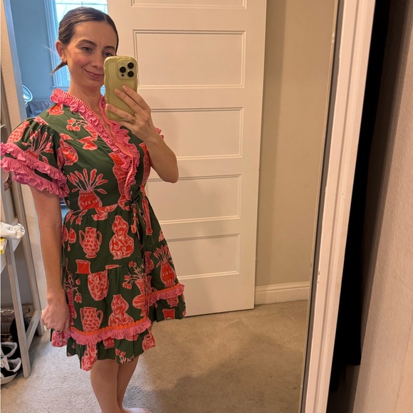 CeliaB Dresses & Skirts - CeliaB Green and Pink Floral Mini Dress